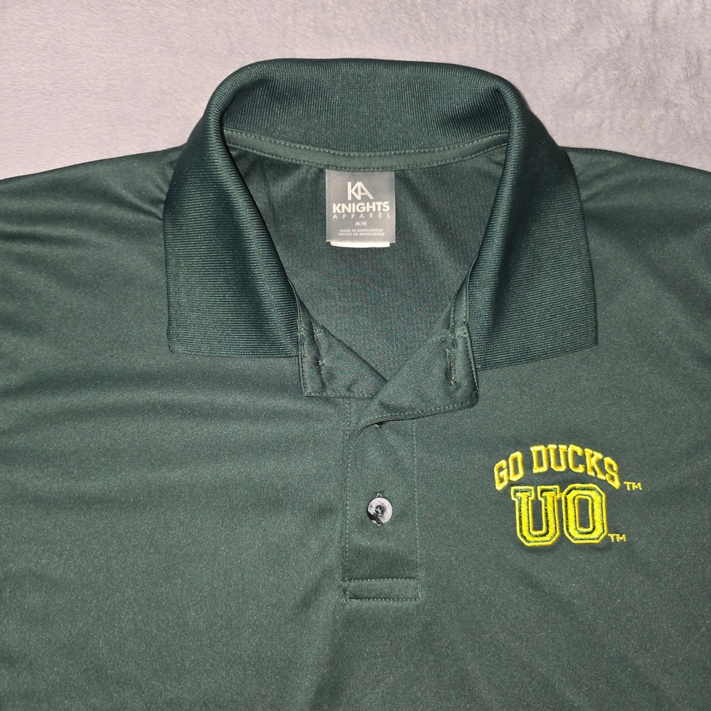 Knights Apparel Oregon Ducks Polo Mens Medium Green NCAA Go Ducks UO Shirt